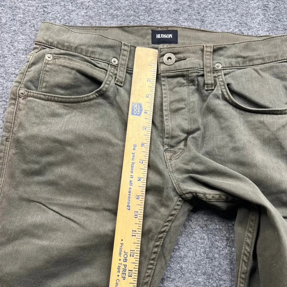 Hudson Pants Mens 31 Olive Green Fits 31x33 Blake Slim Ares M275DLE Button Fly‎